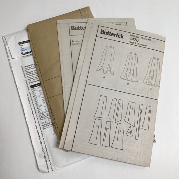 Butterick Sew Pattern 6 Fast & Easy Skirts B4470 SZ RR (18W/20W/22W/24W) FF 2005 - Picture 2 of 4